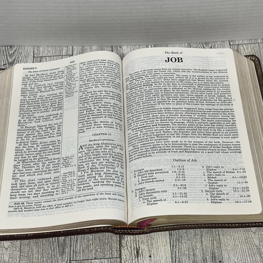 Liberty Annotated Study Bible KJV 1988 Leather Maroon Falwell Gospel Hour EUC